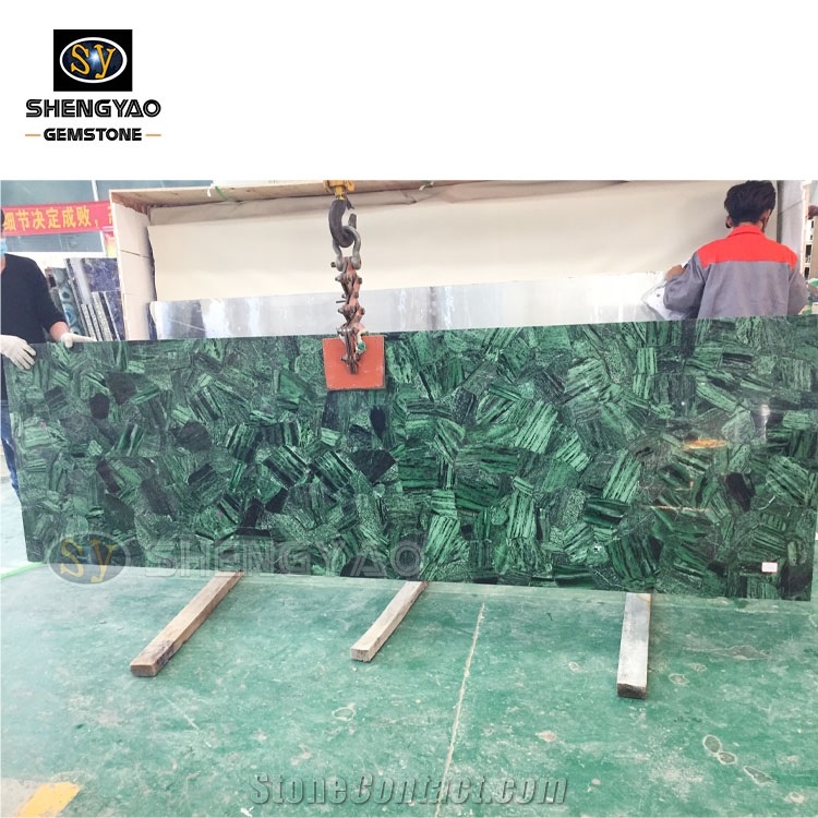 Green Backlight Semi Precious Stone Slab