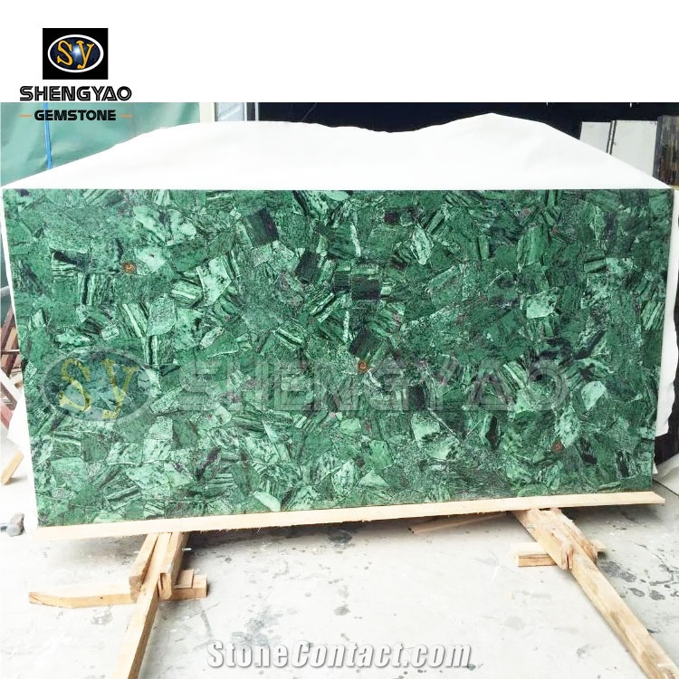Green Backlight Semi Precious Stone Slab