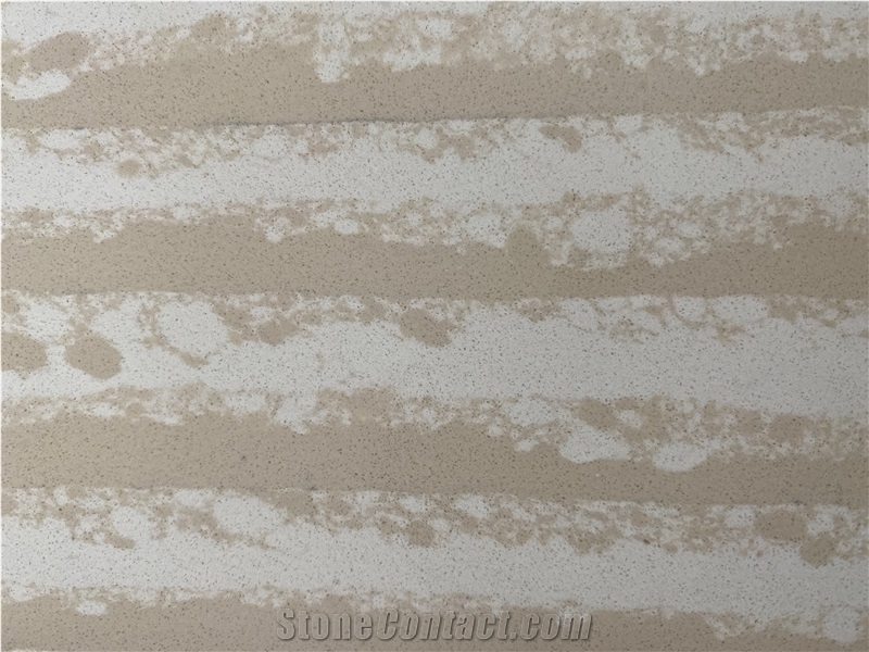 Beige Wood Pattern Quartz Slabs
