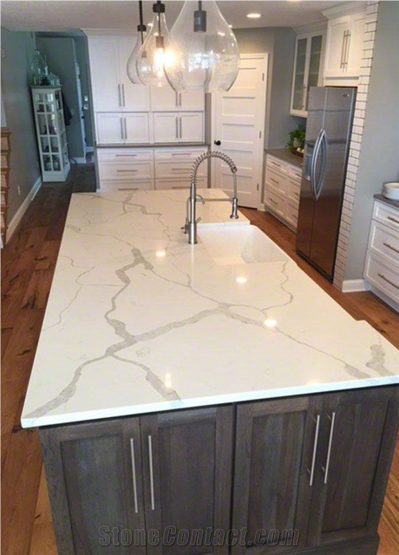 Calacatta Quartz Kitchen Countertop