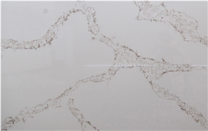 Gold Veins Calacatta Quartz Slab