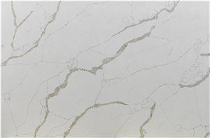 Gold Veins Calacatta Quartz Slabs