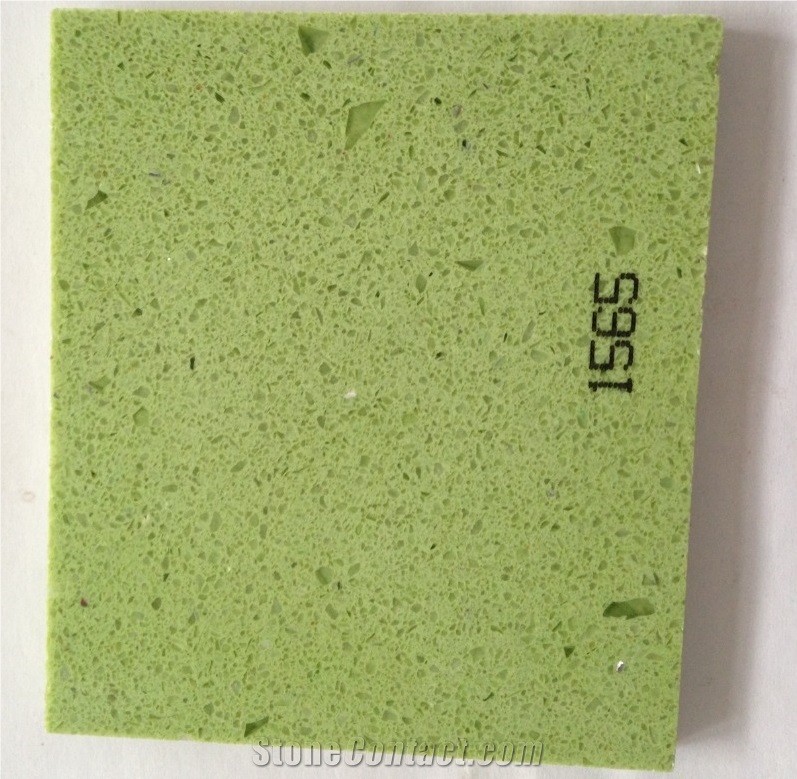 Hot Color Green Monochromatic Quartz Stone