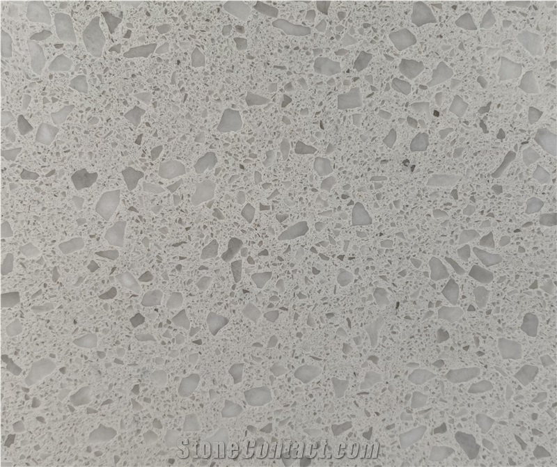Ice White Mirror Quartz Slabs
