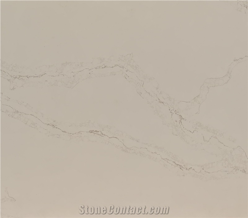 Semi White Calacatta Quartz Slabs