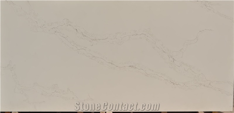 Semi White Calacatta Quartz Slabs