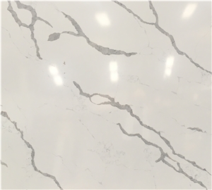 Semi White Calacatta Quartz Slabs