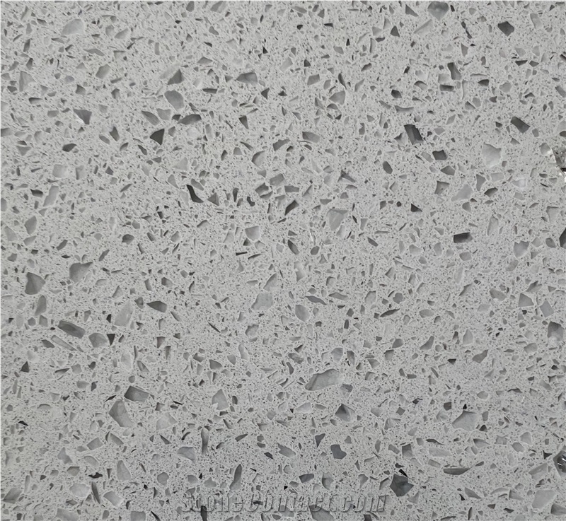 Silvery Grey Quartz Slabs