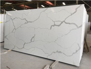 Super White Calacatta Quartz Slabs Countertop
