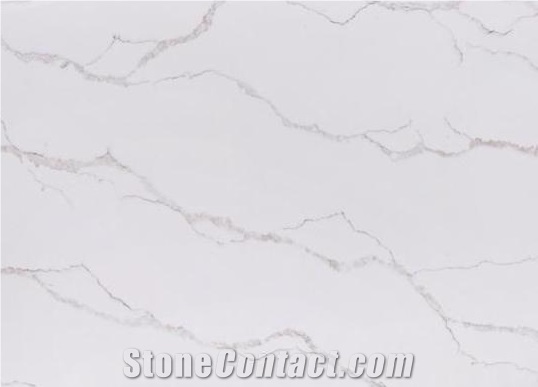 White Carrara Classique Quartz Slabs
