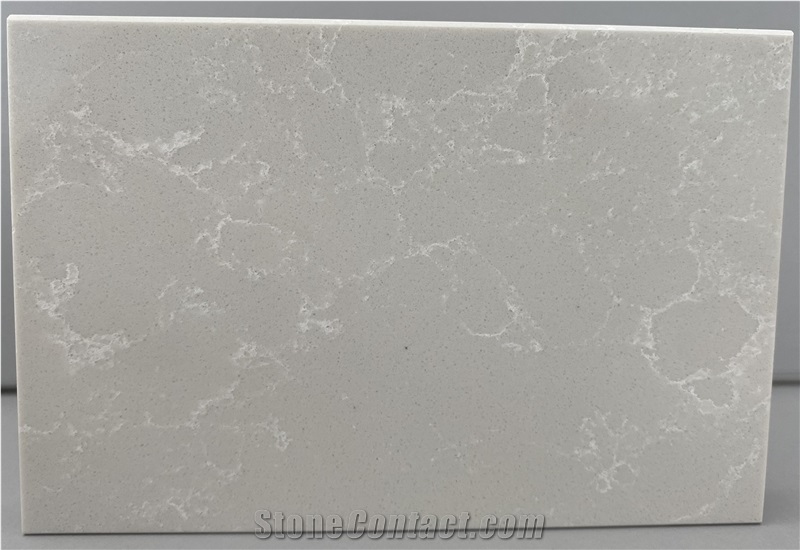 White Smoke Pattern Quartz Slabs