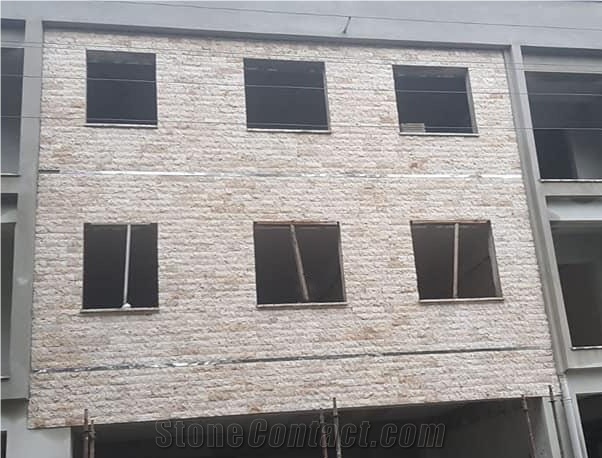 Yellow Split Face Ledge Stone, Noce Split Face Stone Veneer Wall Panels