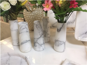 Marble Bud Vase, Staturio and Calacatta