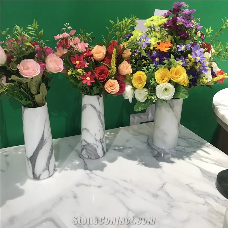 Marble Bud Vase, Staturio and Calacatta