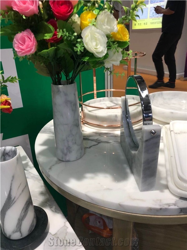 Marble Bud Vase, Staturio and Calacatta