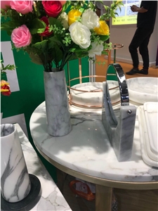 Marble Bud Vase, Staturio and Calacatta