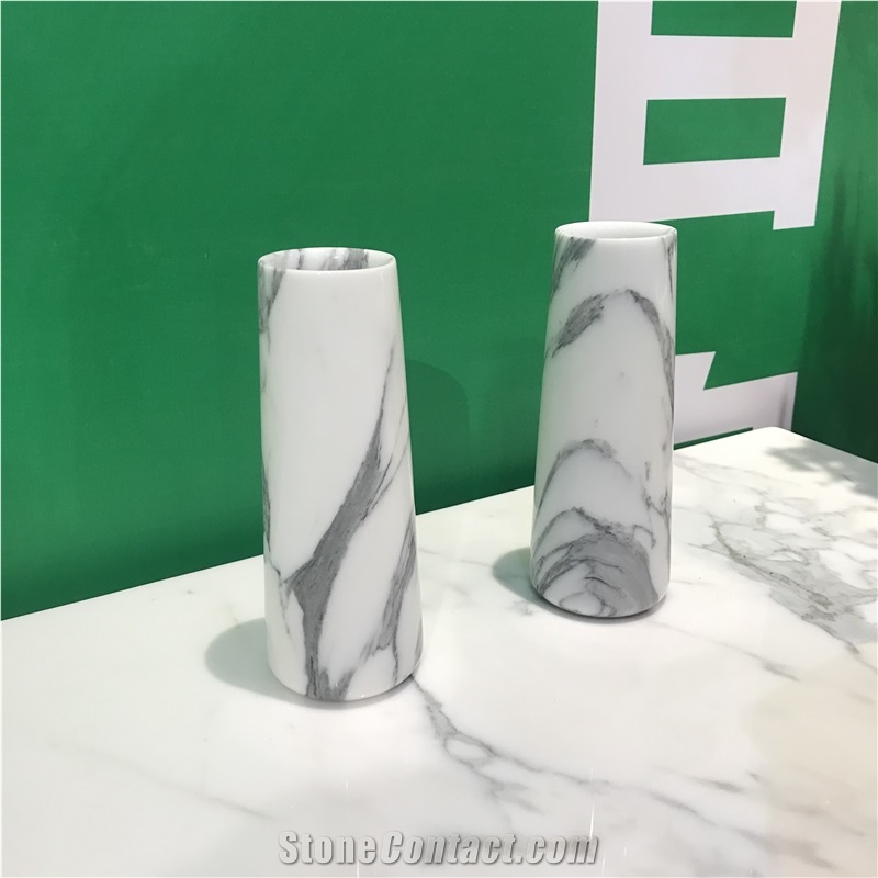 Marble Bud Vase, Staturio and Calacatta