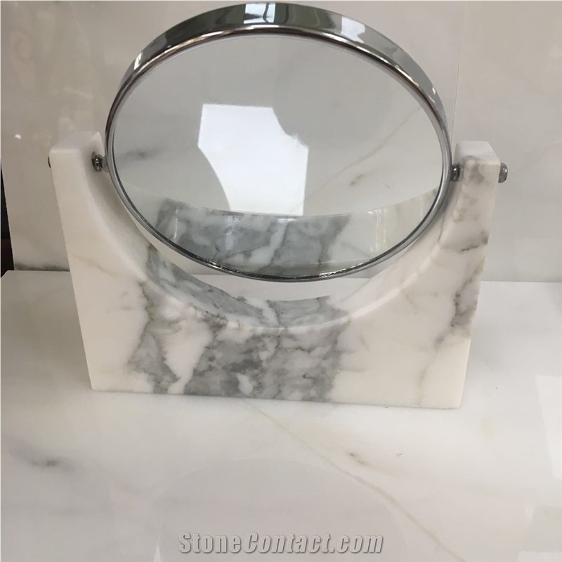 Mirror with Marble Base, Staturio and Calacatta