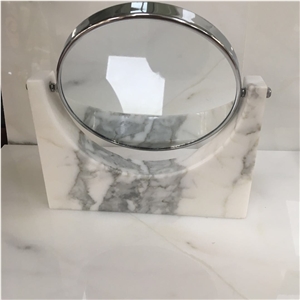 Mirror with Marble Base, Staturio and Calacatta