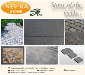 Basalt Combed Landscaping Stones, Cobblestone, Pavers