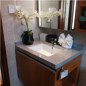 Grey Synthetic Marble Slab Table Top Tiles