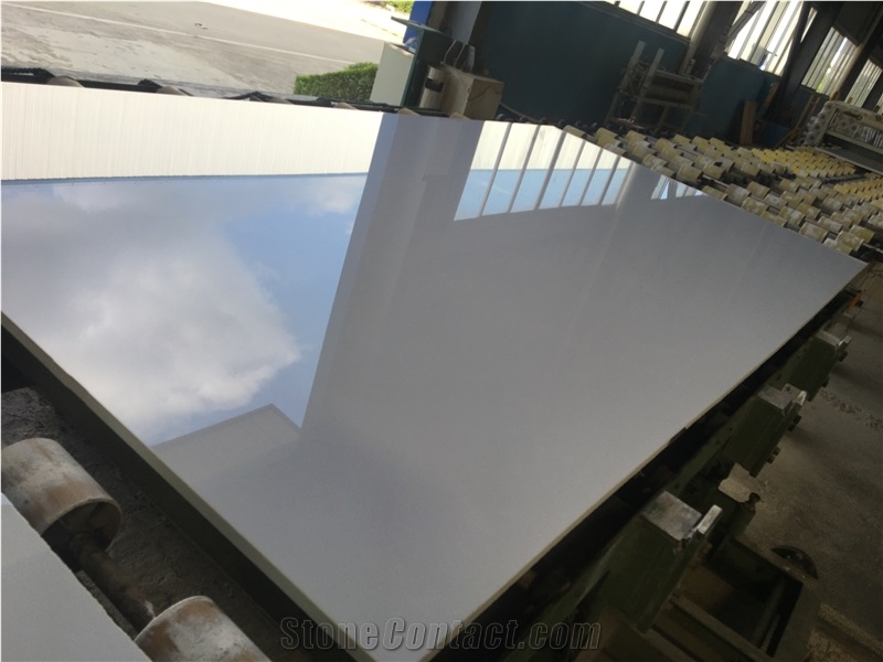 Super White Artificial Stone Slabs Wall Tiles
