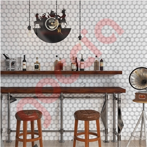Altai Bianco Dolomiti & Bianco Carrara Marble Mosaic