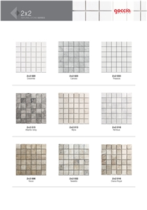 Mosaic 2x2 Bianco Dolomiti Marble Mosaic