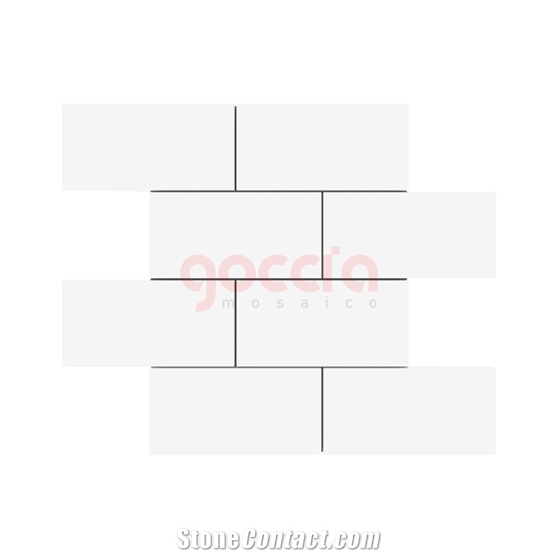 Subway 3x6 Mosaic Bianco Dolomiti Marble Mosaic