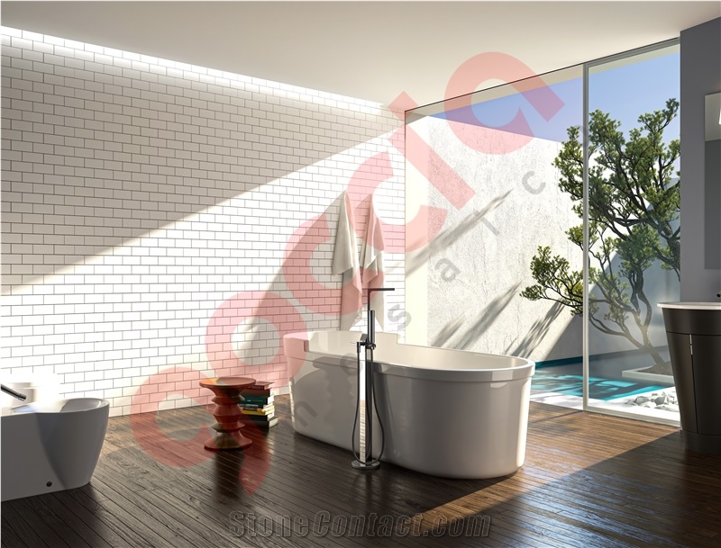 Subway 3x6 Mosaic Bianco Dolomiti Marble Mosaic