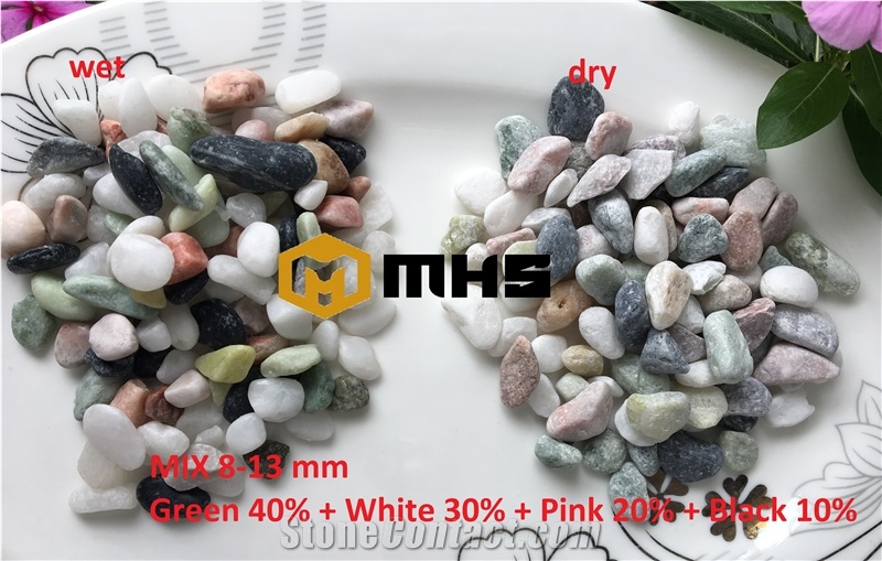 Mixed Color Tumbled Pebbles