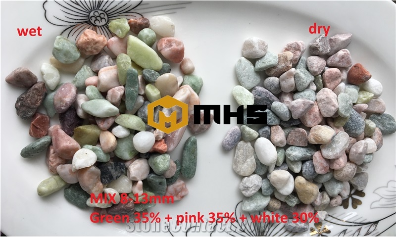 Mixed Color Tumbled Pebbles