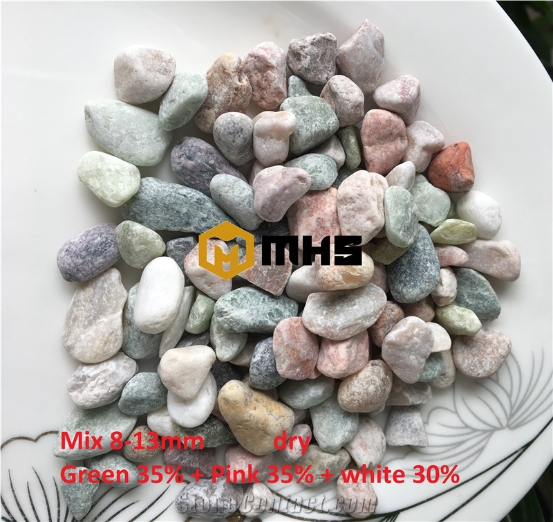 Mixed Color Tumbled Pebbles
