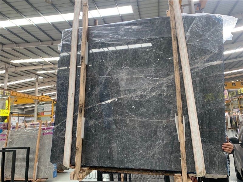 A Grade Hermes Silver Mink Grey Marble Slab