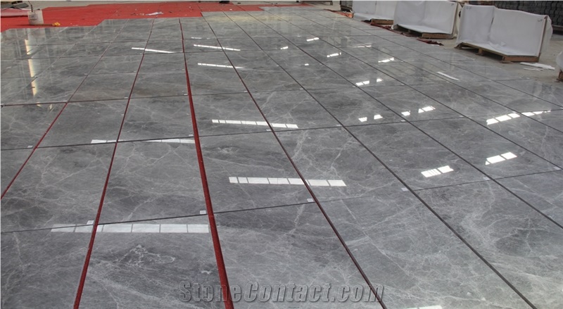 A Grade Hermes Silver Mink Grey Marble Slab