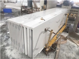Artificial White Calacatta Quartz Stone Vanity Top