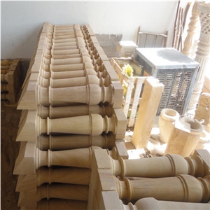 Beige Sandstone Balcony Balustrade Handrails