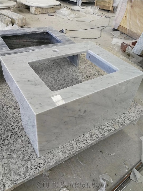 Biancco Carrara White Marble Vanity Top / Bath Top