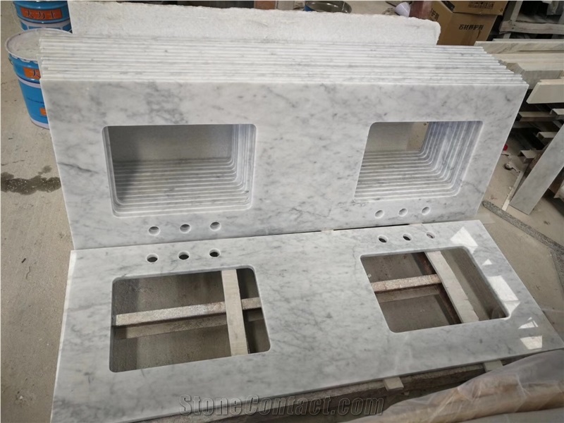 Biancco Carrara White Marble Vanity Top / Bath Top