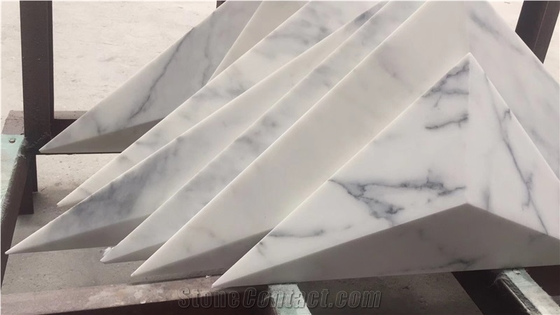 Bianco Carrara White Marble 3d Wall Panel Hotel Lobby Desk
