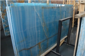 Blue Onyx Slab Translucent Interior Wall Panel