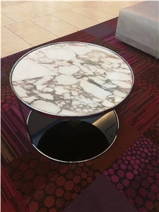 Calacatta Carrara White Marble Round Coffee Table