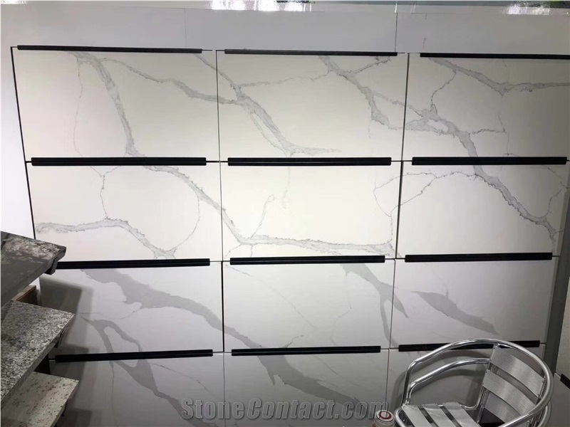 Calacatta White Quartz Stone Coffee Table Top Interior