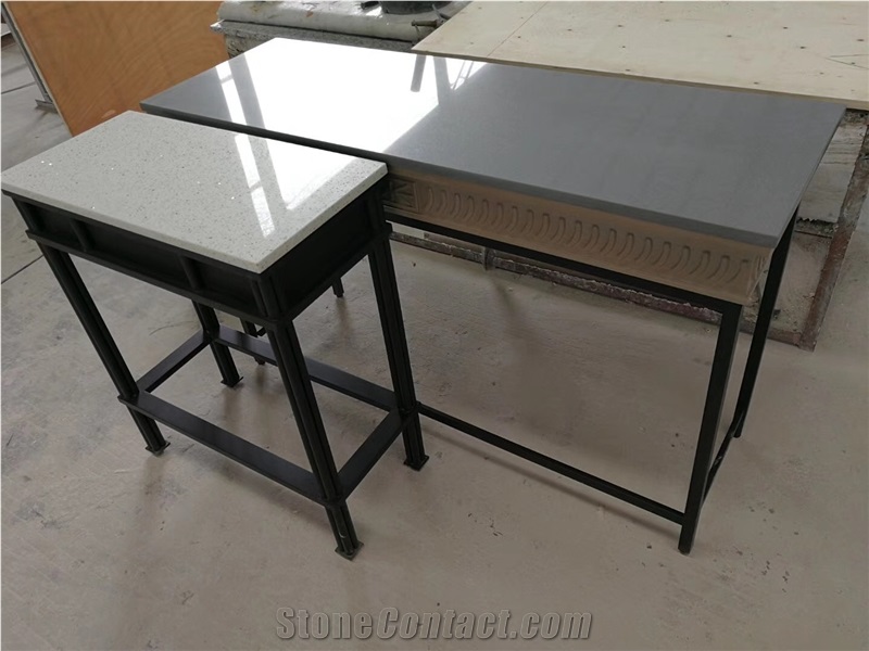 Calacatta White Quartz Stone Coffee Table Top Interior