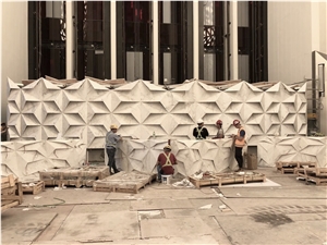 Carrara White Cnc Marble Interior 3d Wall Panel