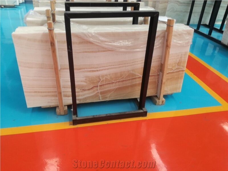 China Honey Onyx Beige Alabaster Slab Translucent