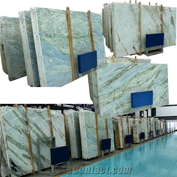 China Lemon Ice Marble Spring Blue River Sinks / Basin