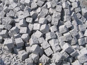 China White Grey Granite Bricks Cube Stone Pavers