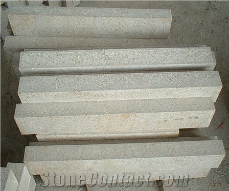 G682 Rust Yellow Granite Kerbstone Brush Hammered