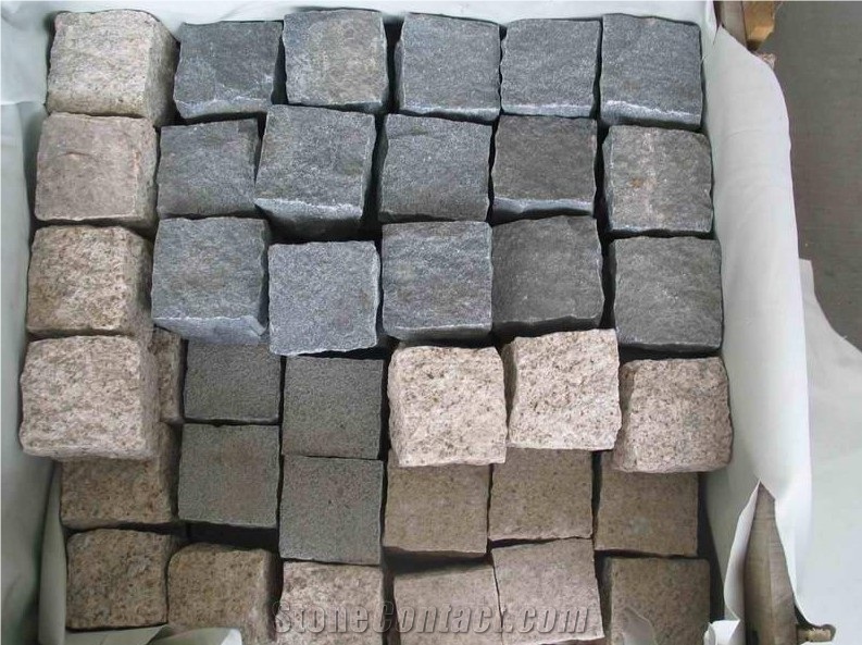 G682 Yellow Rust Granite Brick Cube Stone Pavers